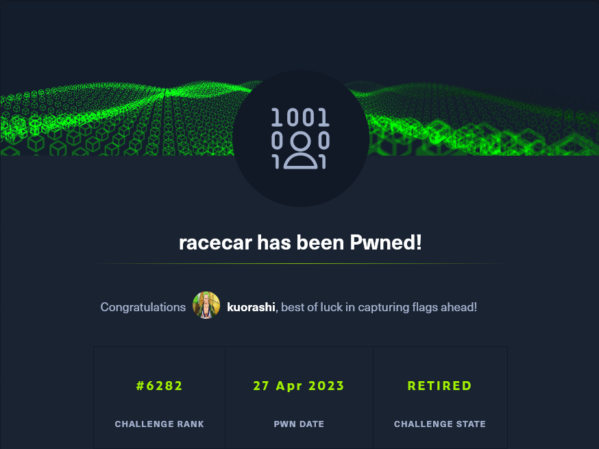 Racecar pwned