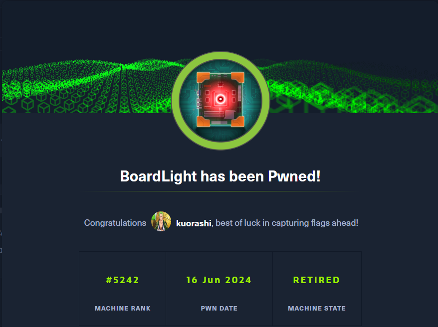 Boardlight pwned