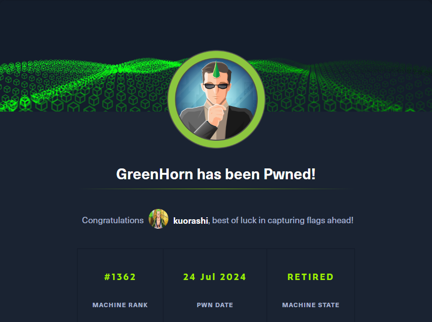 GreenHorn pwned